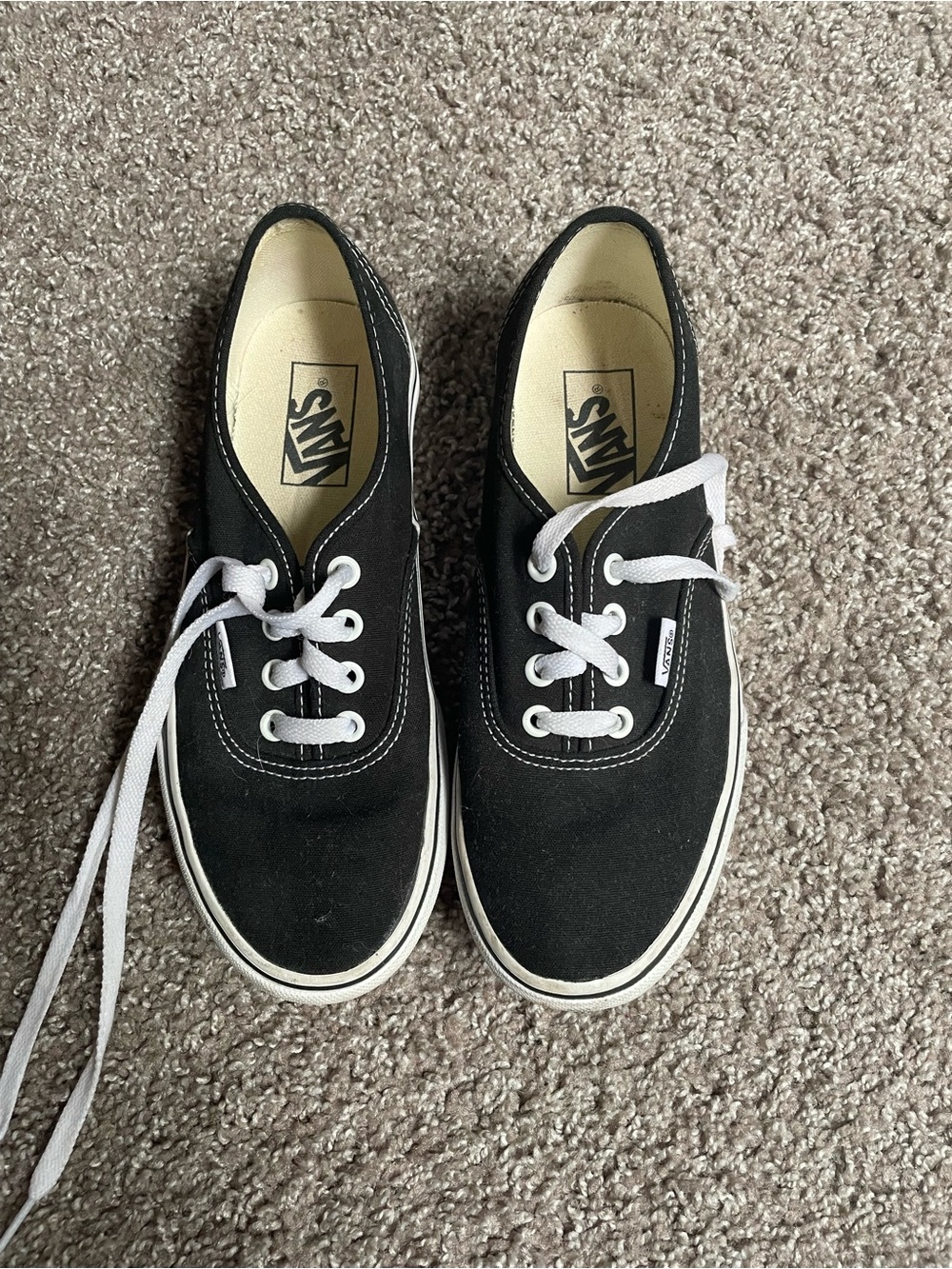 Vans Black Canvas Low-Top Sneakers with White Accents